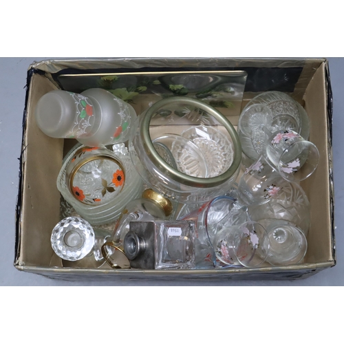 803 - Mixed selection of glass ware to include wine glasses, small decanter, 8