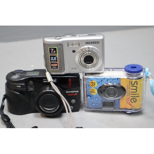 805 - A Large Selection of Untested Cameras. Includes Fujifilm, Olympus, Minolta, And More. Digital and Fi... 