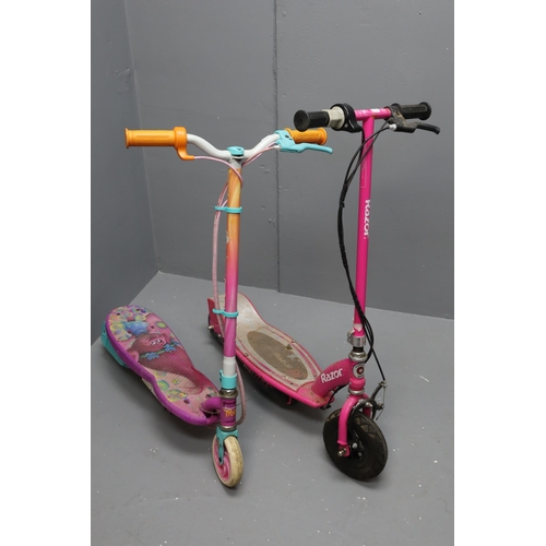 Pair of Scooters Including Razor E100 24V and Trolls 24V (Both Spares