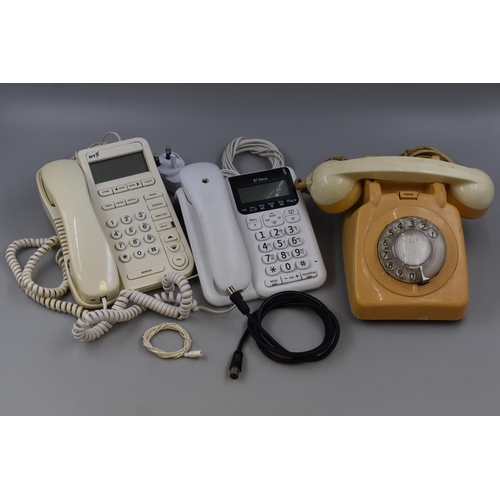 832 - Three old landline corded phones