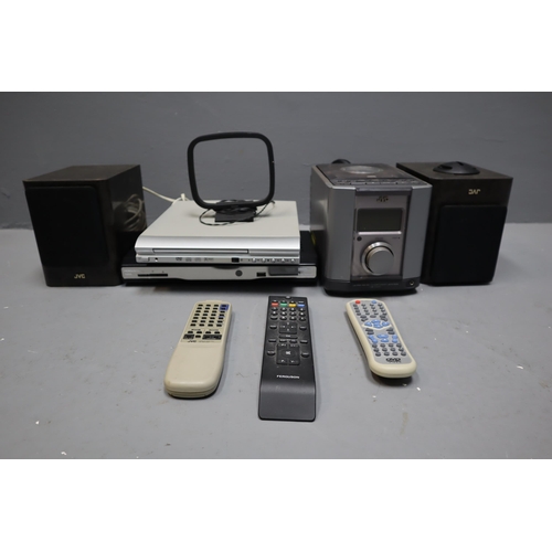 782 - A Selection of Electricals To Include JVC UX-1000 Hi-Fi System, DVD Player, And Ferguson Freeview Bo... 