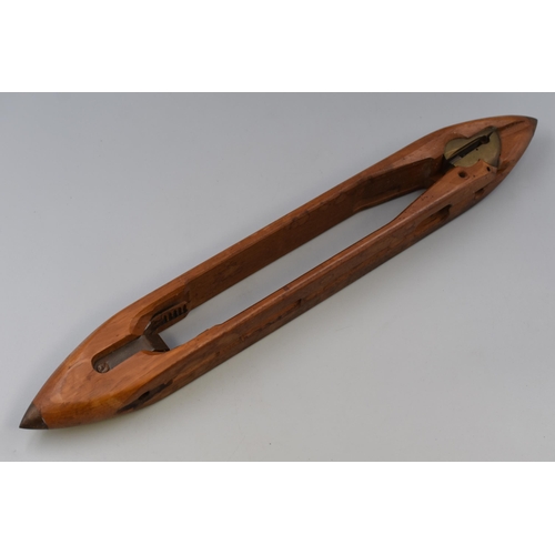 329 - Vintage Wooden Weaving Shuttle Marked ' Pilkingtons of Heywood, N8-17 approx 20