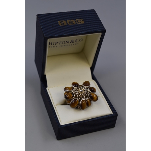 7 - Silver 925 Tigers Eye Ring Complete with Presentation Box