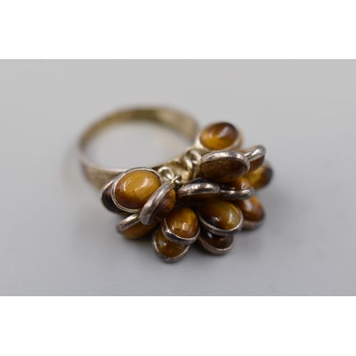 7 - Silver 925 Tigers Eye Ring Complete with Presentation Box