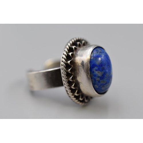 14 - Silver 925 Lapis Lazuli Stoned Ring Complete with Presentation Box