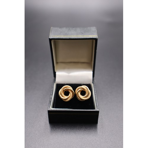 17 - Pair of Gold 375 (9ct) Earrings (Backs not Gold) complete with Presentation Box