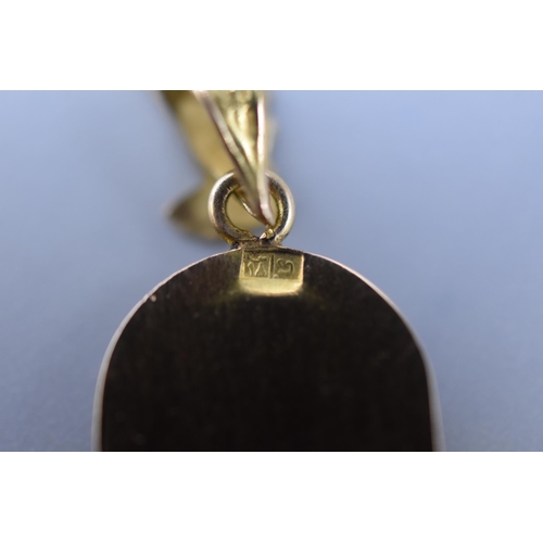 20 - Hallmarked Cairo 18ct (750) Gold Cartouche Pendant