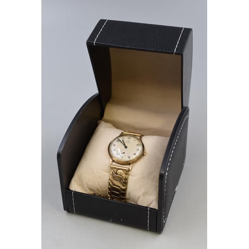 38 - A 9ct Gold Cased Tudor By Rolex Gents Mechanical Watch, Awarded To British Railway Employee 'BR Lond... 