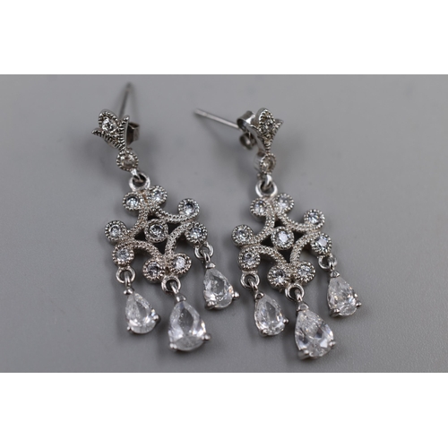 238 - Pair of Silver 925 Marcasite Earrings Complete with Presentation Box