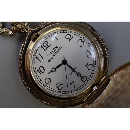 95 - Citron International Full Hunter Pocket Watch complete with Chain