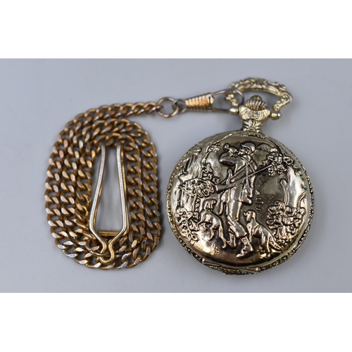 95 - Citron International Full Hunter Pocket Watch complete with Chain