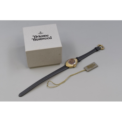 110 - Vivienne Westwood Ladies Watch with Leather Strap, Tags and Box (Working)