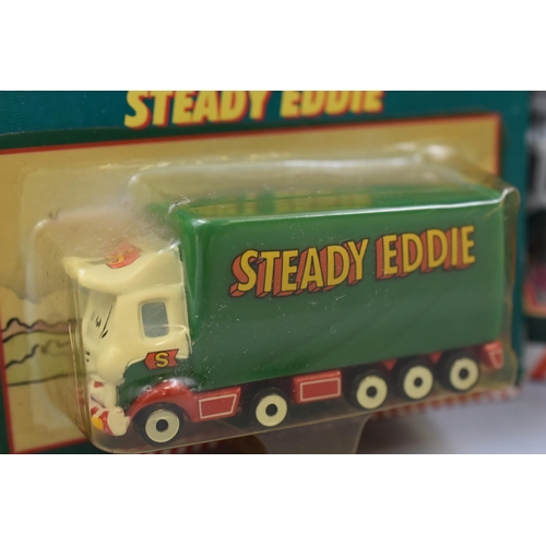 570 - Collection of four Eddie Stobart LTD Corgi model trucks including The adventures of Steady Eddie