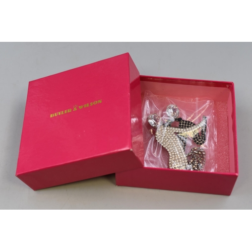 117 - Butler & Wilson Crystal Dancing Couple Broach with Original Presentation Box