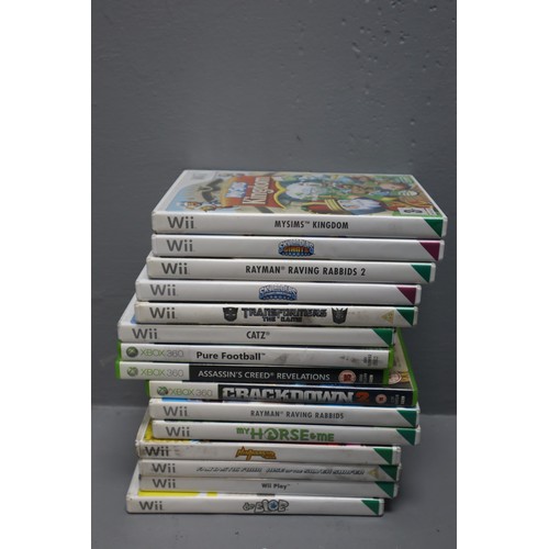 635 - 12 Nintendo Wii games (all boxed) and 3 xbox 360 games all boxed