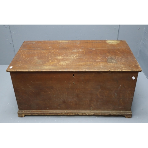 609 - Pine American trunk with hidden compartment inside (18 inches x 38 inches). NO POSTAGE