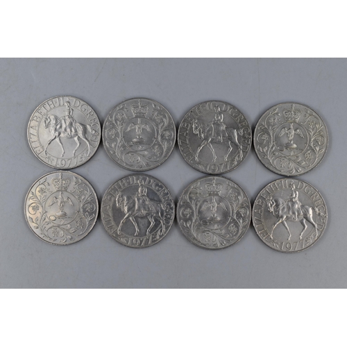 148 - Eight Elizabeth II Silver Jubilee Crowns