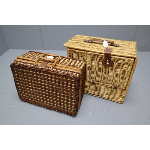 640 - Two wicker Picnic baskets full of picnic items