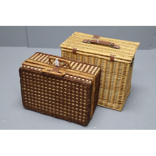 640 - Two wicker Picnic baskets full of picnic items