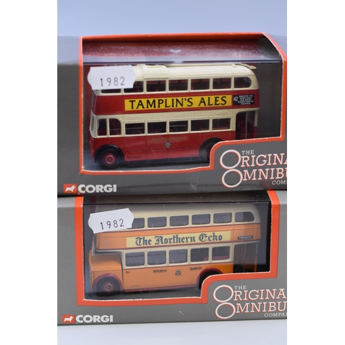 612 - Collection of four Corgi The Original Omnibus company models - MCW Orion, Weyman Trolly bus, AEC Rel... 