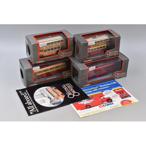 612 - Collection of four Corgi The Original Omnibus company models - MCW Orion, Weyman Trolly bus, AEC Rel... 