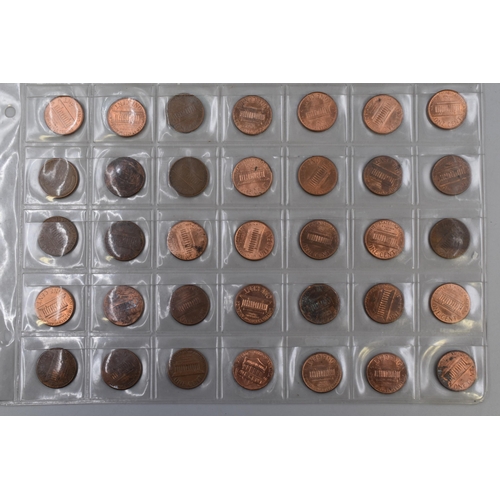 152 - Approx 63 USA Lincoln One Cent Coins (Various Dates)