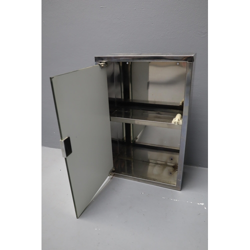 647 - Stainless Steel Mirrored Wall Hanging Cabinet approx 15.5