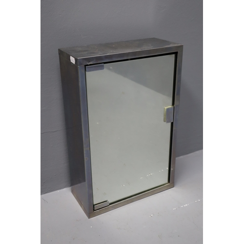 647 - Stainless Steel Mirrored Wall Hanging Cabinet approx 15.5