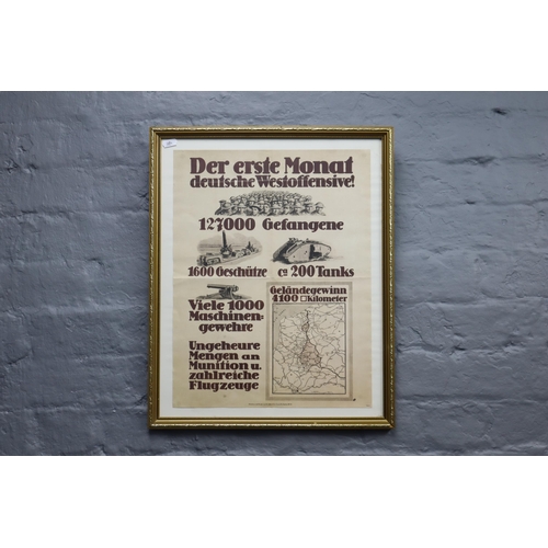 688 - A Framed and Glazed Reproduction German Propaganda, Approx 21.5