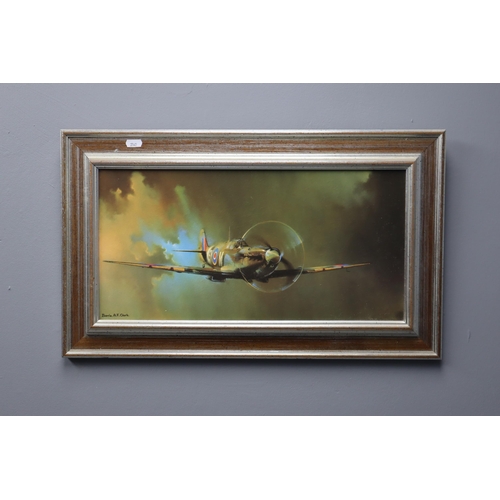 690 - A Framed Barrie AF Clark Spitfire Print, Approx 24