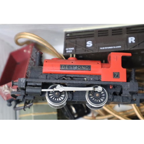 554 - Selection of 4 model train engines and trucks with some other items