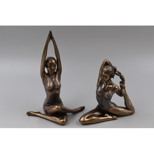 187 - Pair of Bronzed Veronese 2010 Ballet Dancer Statues 1 a/f