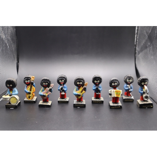 190 - Set of 8 Vintage Hand Painted Robertson's Golly Band Figures