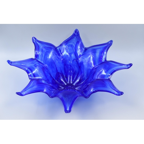 671 - Large blue Murano styled glass bowl