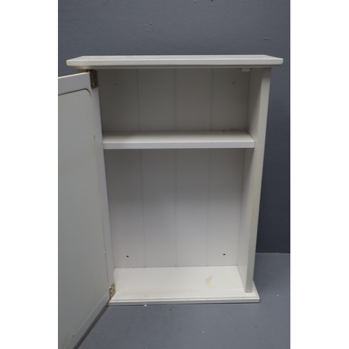 675 - Off White Wall Hanging Mirrored Bathroom Cupboard Unit approx 20.5