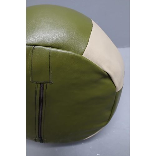 678 - Hand Stiched Leather Pouffe (19 Dia