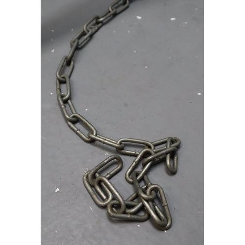 717 - A Metal Ships Anchor With Chain, Approx 28