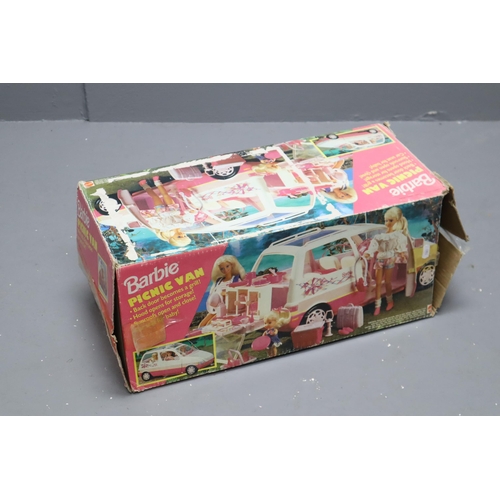 820 - Barbie Picnic Van with original box in playworn condition