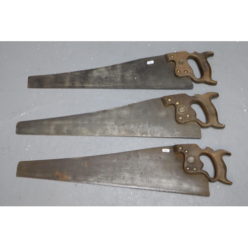 736 - Three Vintage Hand Saws, Includes Spear & Jackson, PAX, And Other