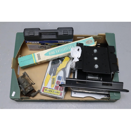 875 - Mixed Selection including Soldering Iron, Electrical Crimping Set, Steam Engine, Wall Brackets and M... 