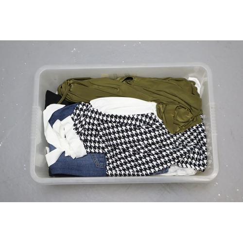 878 - Tub full of Quality Clothing in various sizes to include Jumpsuits, Jeans, Tops and more