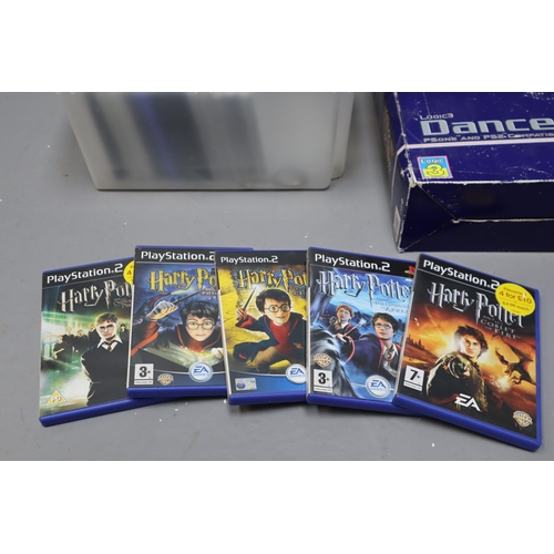 840 - A Selection of Video Games, With Logic3 Dance Mat. Includes Playstation 2 Harry Potter Games, Sonic ... 