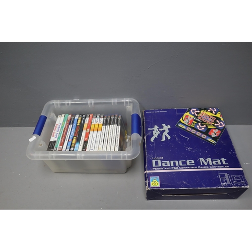 840 - A Selection of Video Games, With Logic3 Dance Mat. Includes Playstation 2 Harry Potter Games, Sonic ... 