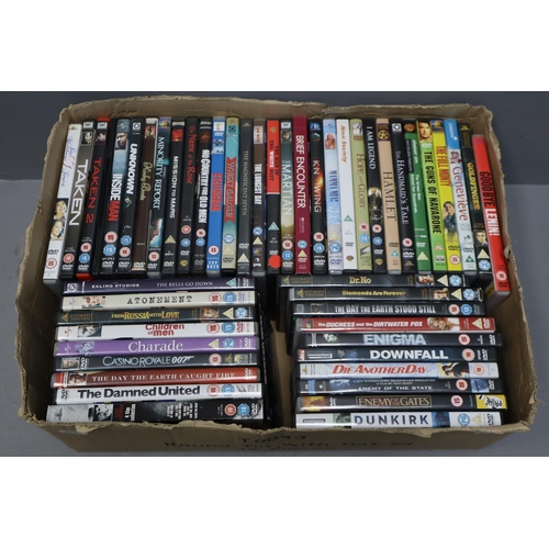 843 - Selection of 50 DVD's including James Bond, The Full Monty and More