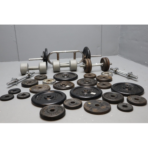 850 - Large Selection of Dumbells and Weights. NO POSTAGE