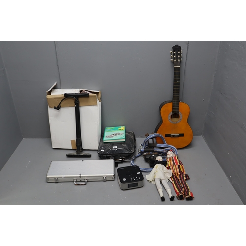 886 - Mixed Lot to include, Radio docking Station, Chantry Classical Acoustic Guitar, Wall mounted Basketb... 