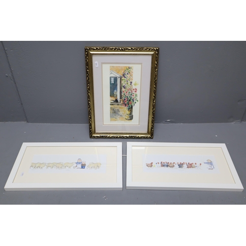 811 - Two Framed and Glazed Dianne Patterson Prints ('Ewetopia', And 'Henpecked'), With Framed and Glazed ... 