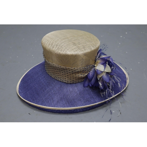 768 - Jacques Vert Floral Wide Brimmed Hat complete with Box