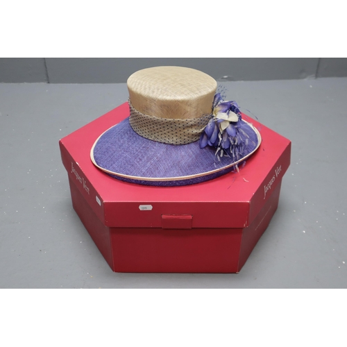 768 - Jacques Vert Floral Wide Brimmed Hat complete with Box