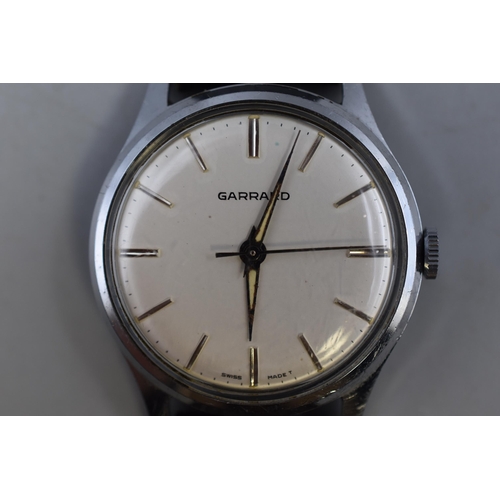 103 - A Garrard Mechanical Gents Watch (727700), With Leather Strap. In Working Order